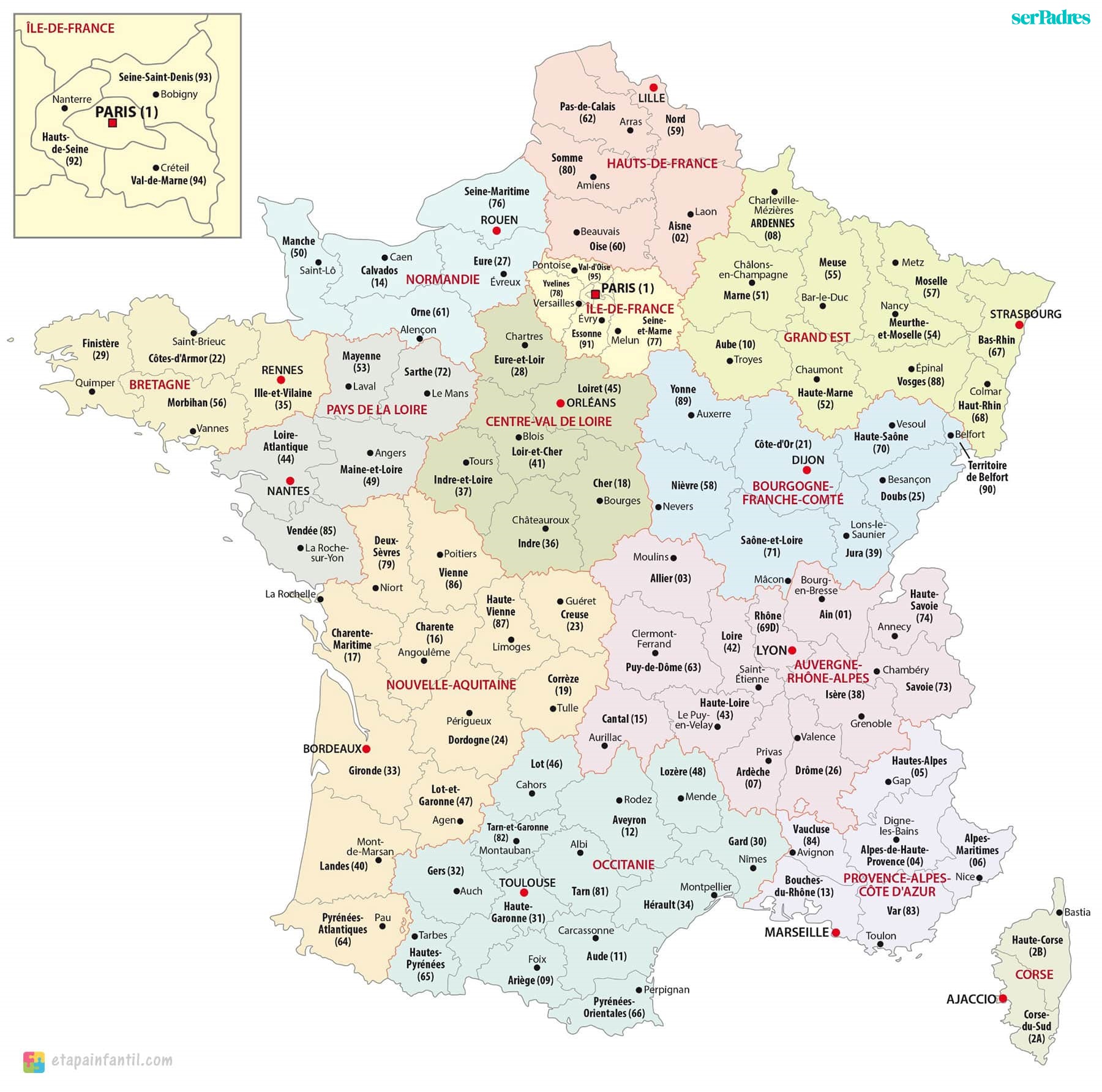 Mapas De Francia Para Utilizar En El Colegio