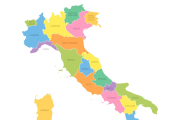 Mapa de regiones de Italia para imprimir y descargar