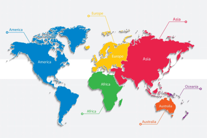Mapamundi continentes con nombres para imprimir