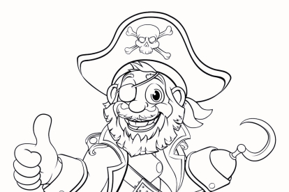 Dibujo para colorear de un pirata