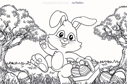 Dibujo colorear conejo pascua