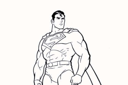 dibujo infantil para imprimir y colorear de Superman