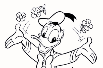 dibujo infantil imprimir colorear Pato Donald