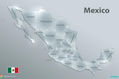 Mapa de México y sus estados para imprimir