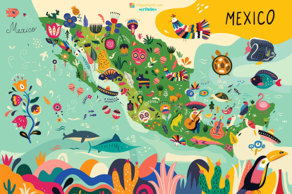 Mapa cultural de México para imprimir