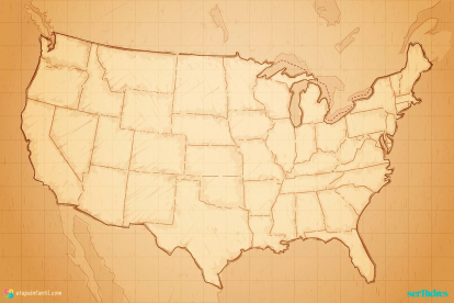 Mapa político mudo de Estados Unidos para imprimir