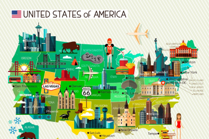 Mapa cultural de Estados Unidos para imprimir