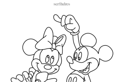 Versión clásica de Mickey y Minnie Mouse para colorear