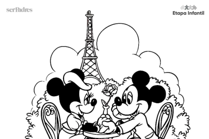 Minnie y Mickey Mouse cenan en París