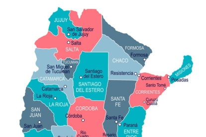 Mapa político de Argentina con nombres para imprimir