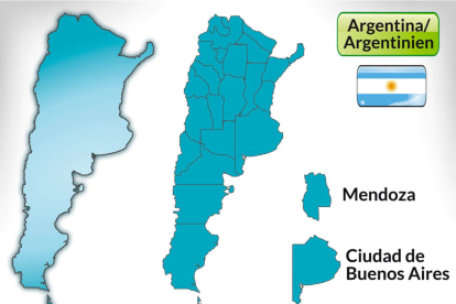 Mapa estilo puzle de Argentina con los nombres de las provincias para imprimir