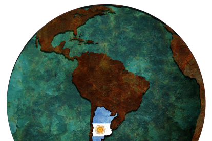 Mapa de Argentina en América para imprimir