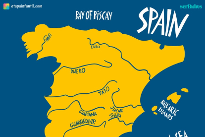 Mapa de los principales ríos de España para imprimir