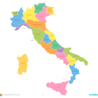 Mapa de regiones de Italia para imprimir y descargar