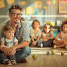 Un profesor con su alumndo en clase