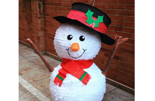 Piñata de muñeco de nieve, piñata de invierno, decoración de fiesta de  cumpleaños con murciélago y confeti para fiestas, vacaciones, cumpleaños