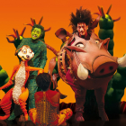 Timón y Pumba en el musical de El Rey León