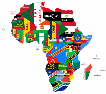 Mapa de banderas de África