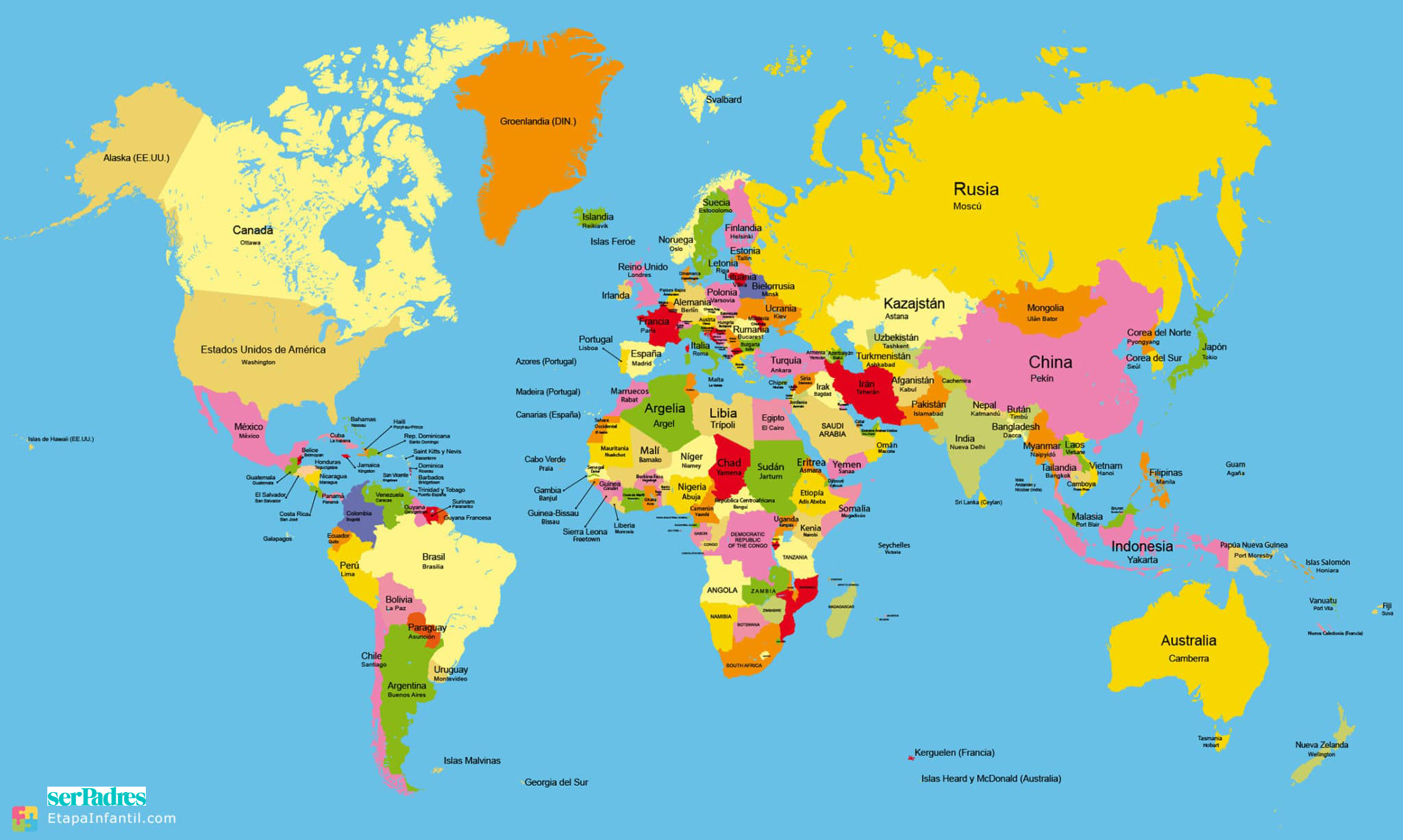 Mapamundi, 100 mapas del mundo para imprimir y descargar gratis