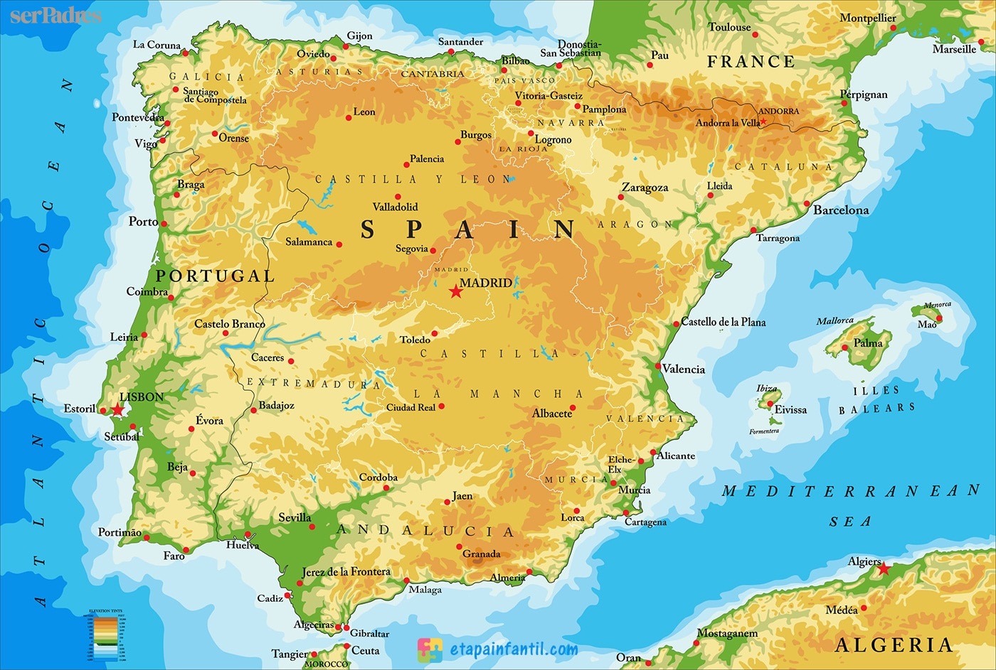 Mapa de España Dibujo  Impresionante –